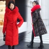 2022 Winter new Korean-style slim-fit hooded mid-length down cotton-padded jacket for women, two-sided cotton-padded jacket for women Specification image